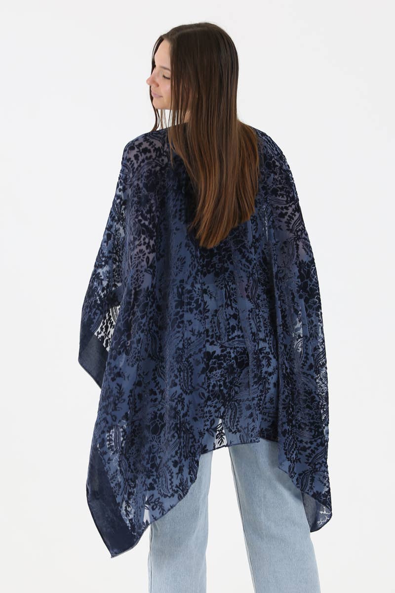 Indigo Velvet Kimono