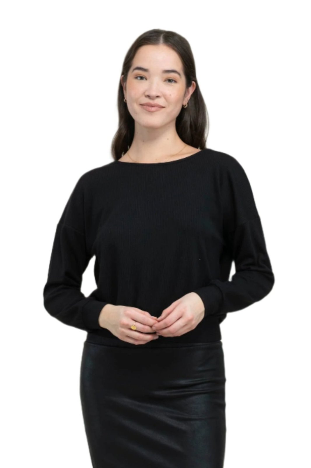 Amelie Reversible Knit Top - Black - The Daisy Chain