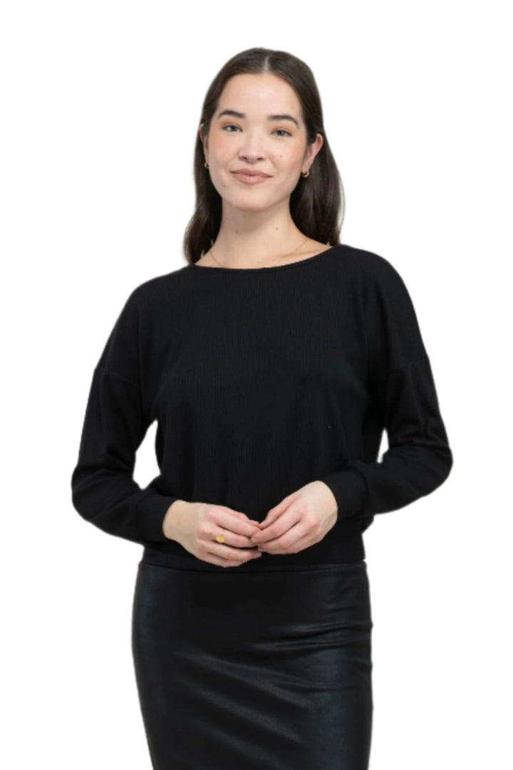 Amelie Reversible Knit Top - Black - The Daisy Chain