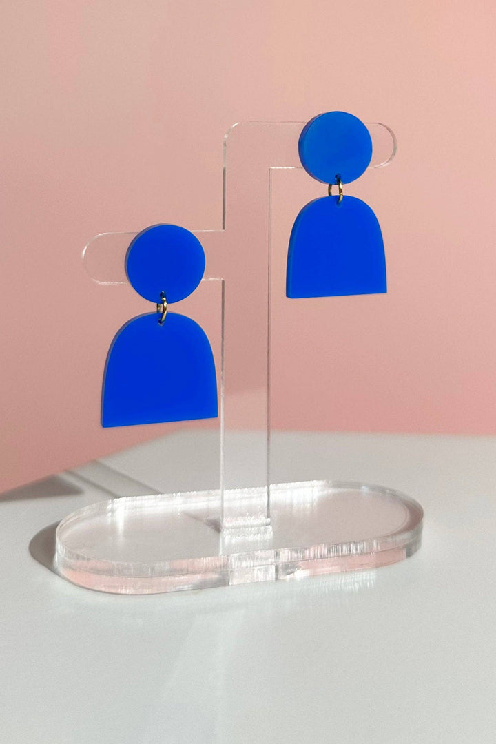Lad Earrings: Transparent Cobalt Blue