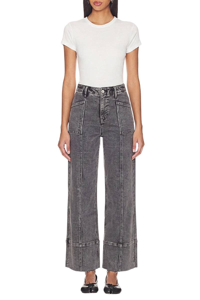 High Waisted Flares- Ash Grey