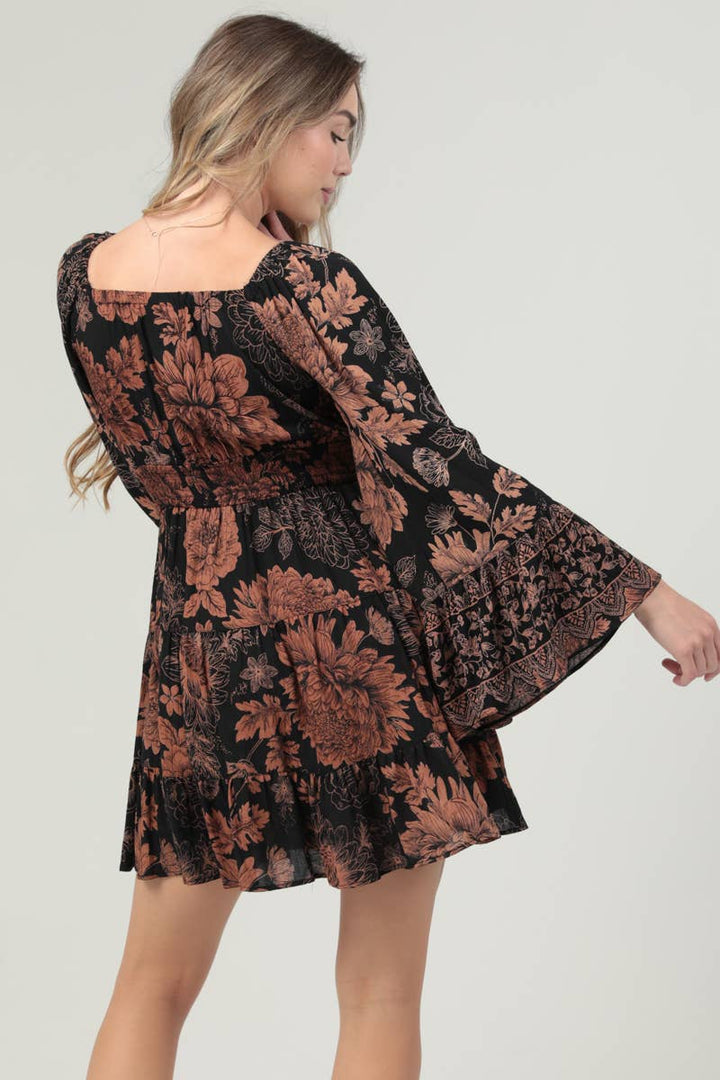 Bella Dress - Black Floral - The Daisy Chain