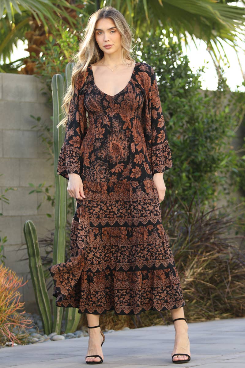 Belladonna Dress - Black Floral - The Daisy Chain