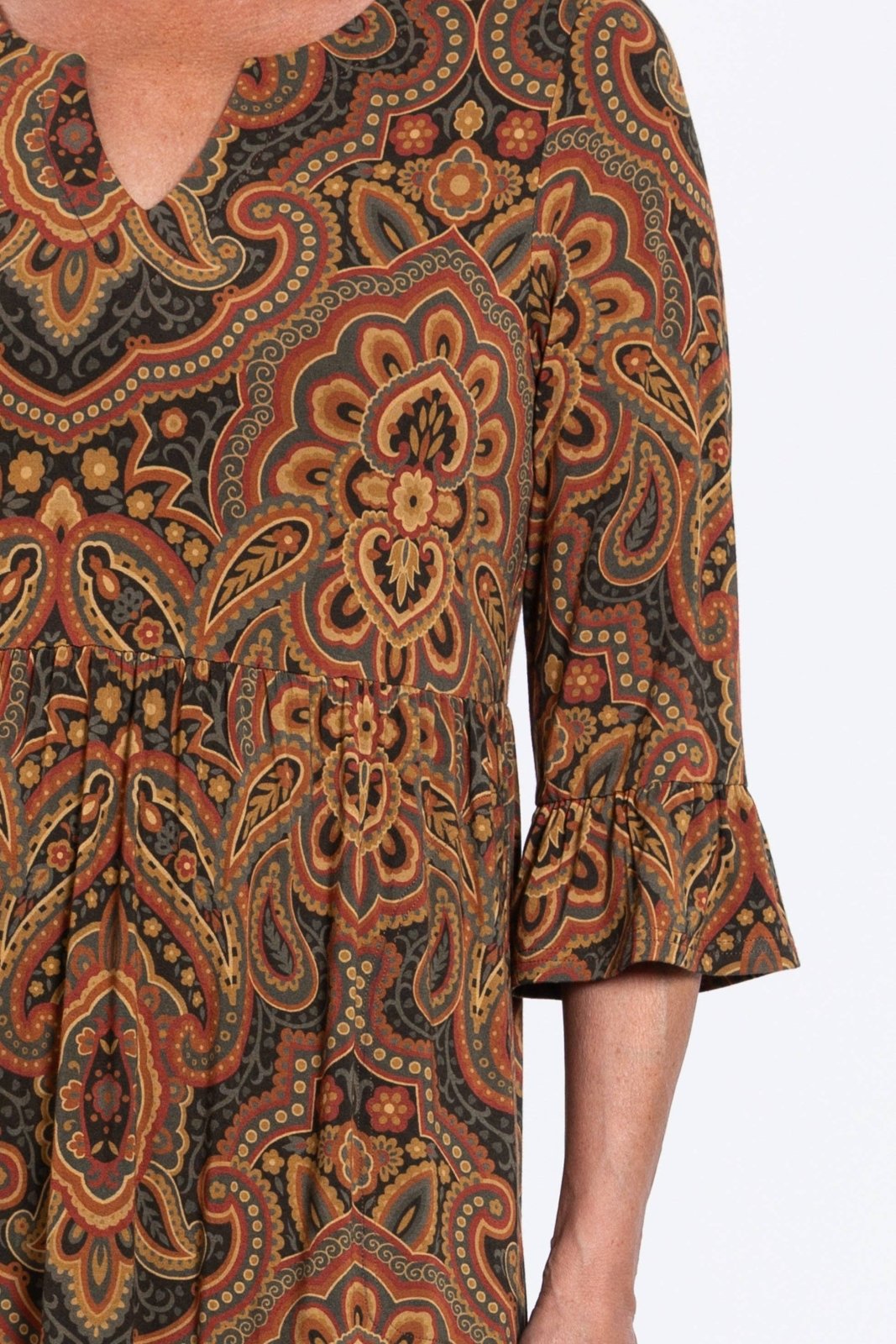 Bernadette Dress - Copper Paisley - The Daisy Chain