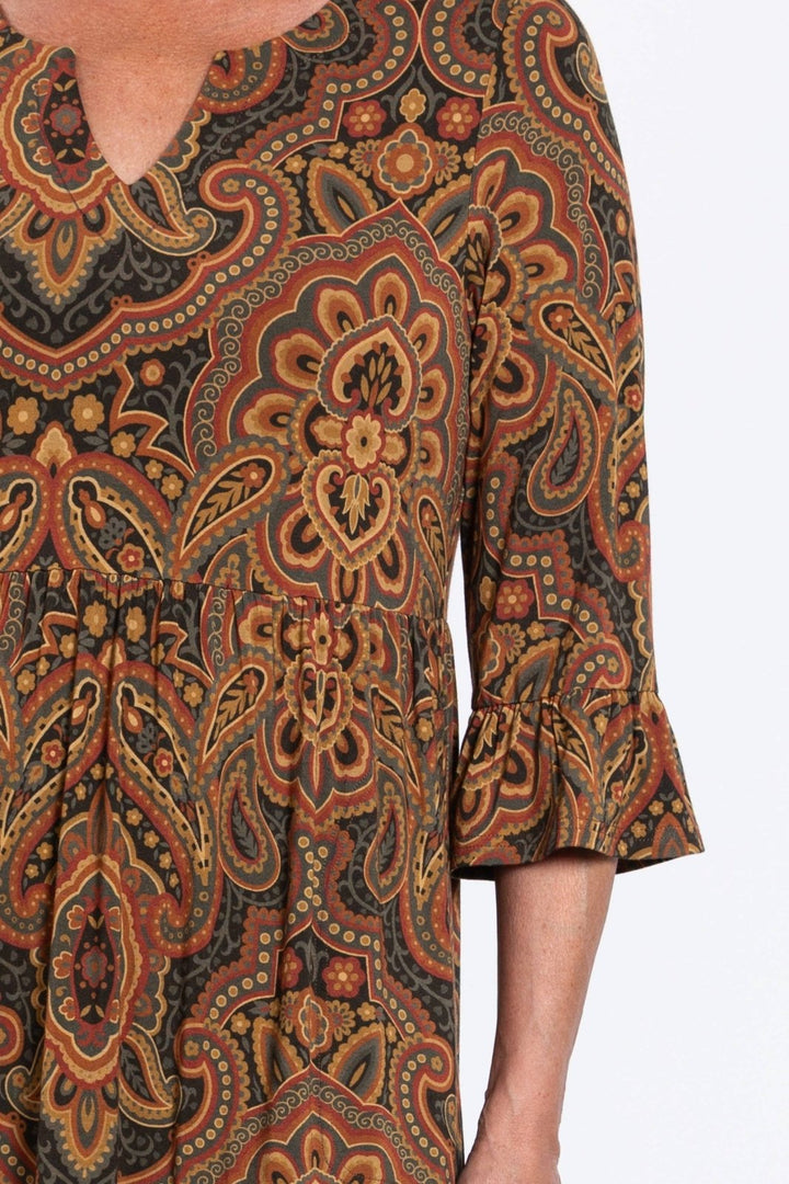 Bernadette Dress - Copper Paisley - The Daisy Chain