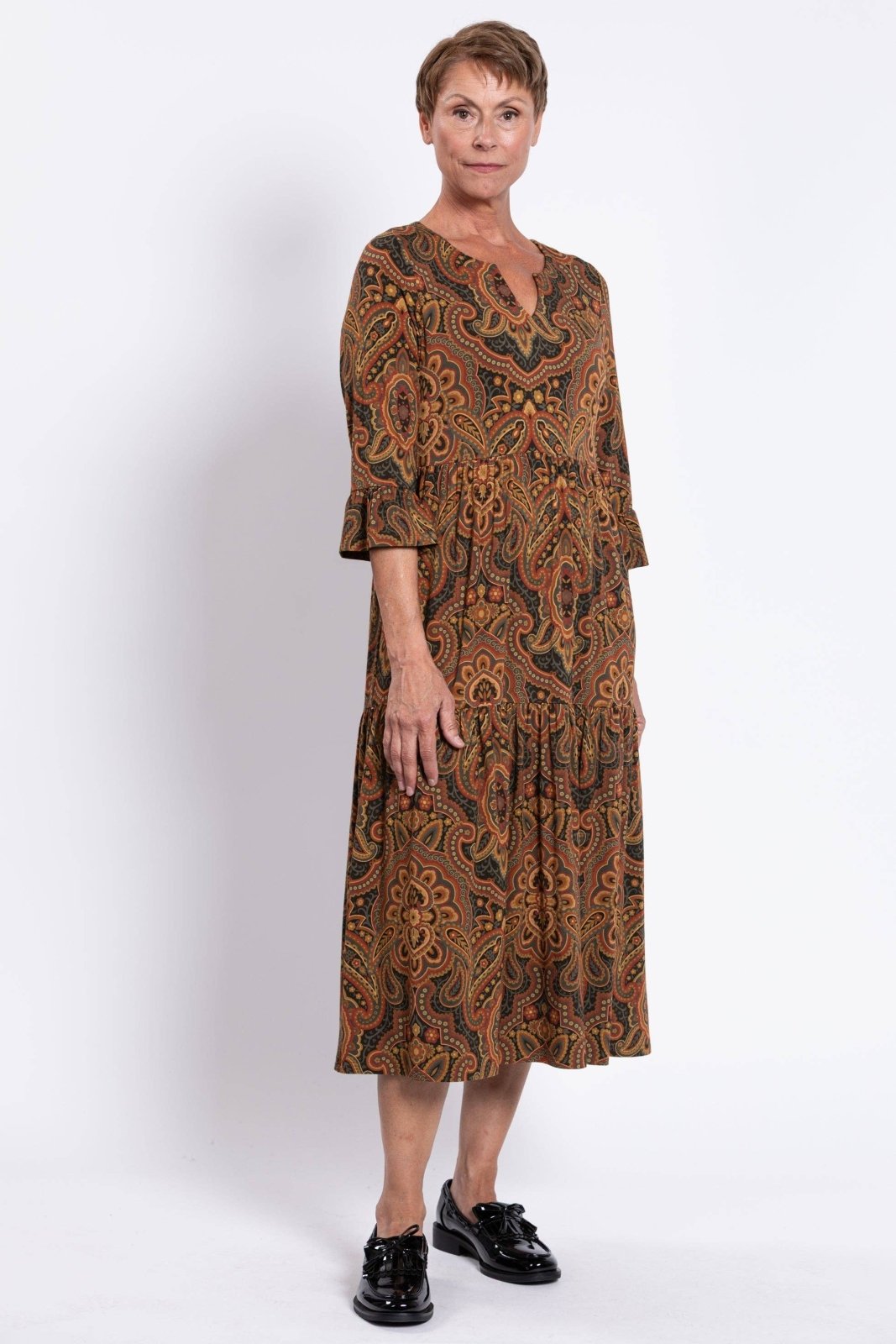 Bernadette Dress - Copper Paisley - The Daisy Chain
