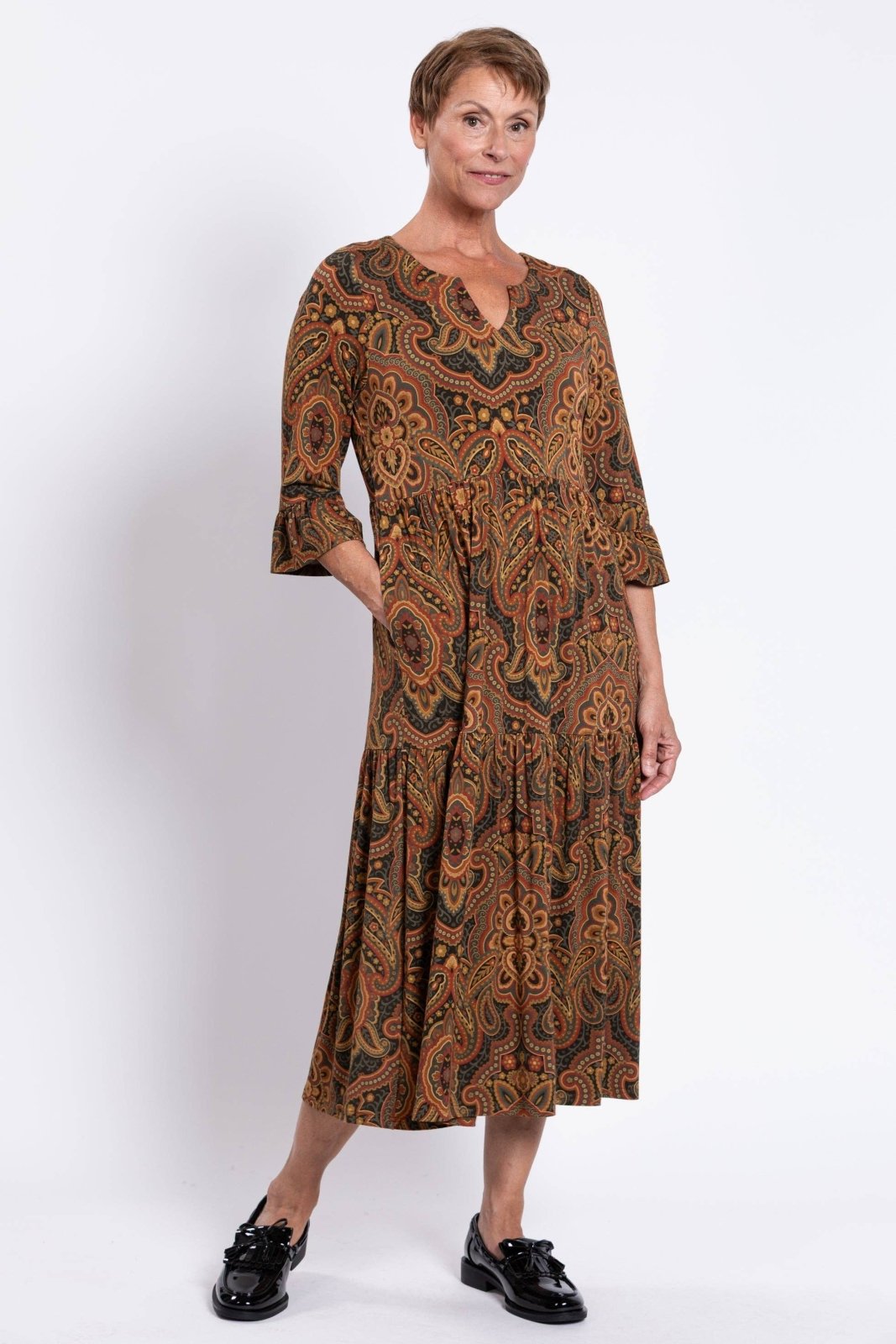 Bernadette Dress - Copper Paisley - The Daisy Chain