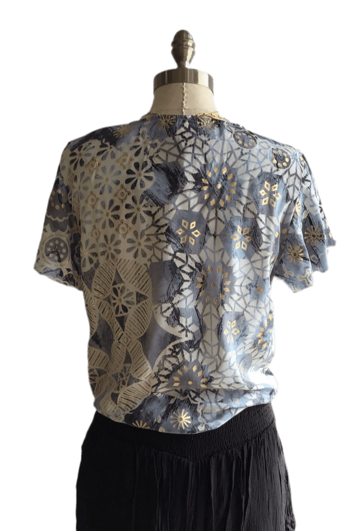 Butterfly Top - Denim Mosaic - The Daisy Chain