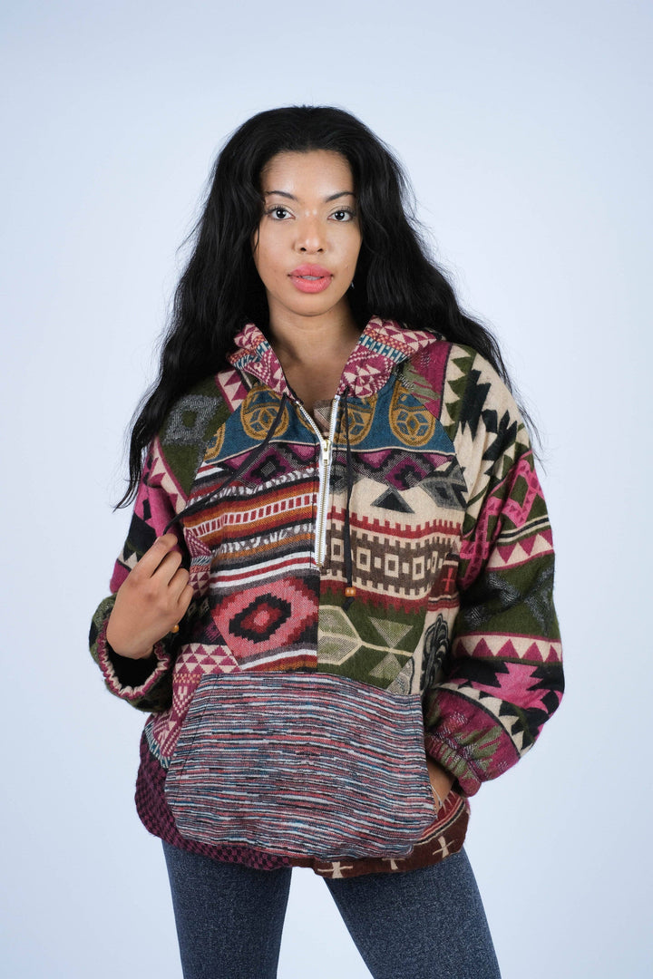 Southwestern Fleece-Lined Hoodie