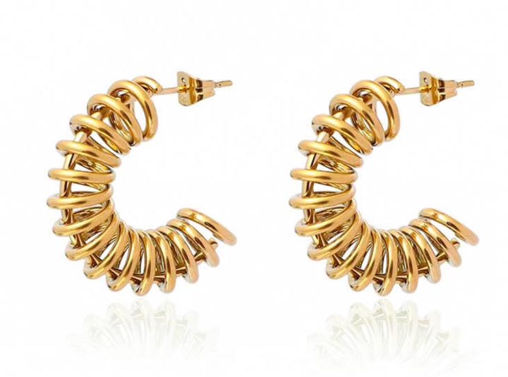 Twisted Spiral Gold Hoop Earring