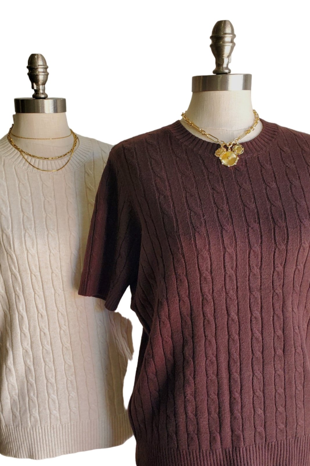 Cable Knit Sweater: Mocha - The Daisy Chain