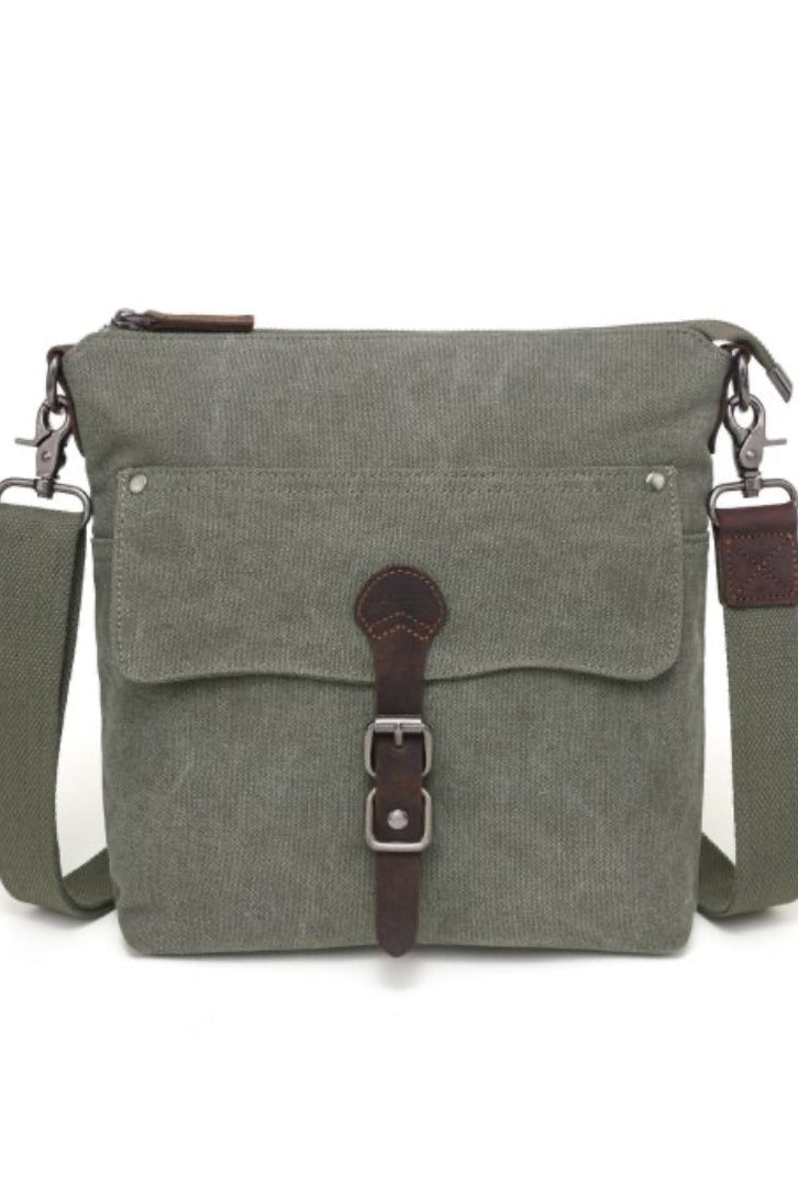 Canvas Shoulder Bag - Green - The Daisy Chain