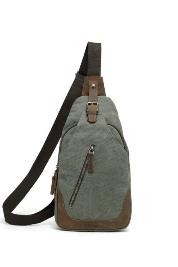 Canvas Sling Bag - Green - The Daisy Chain