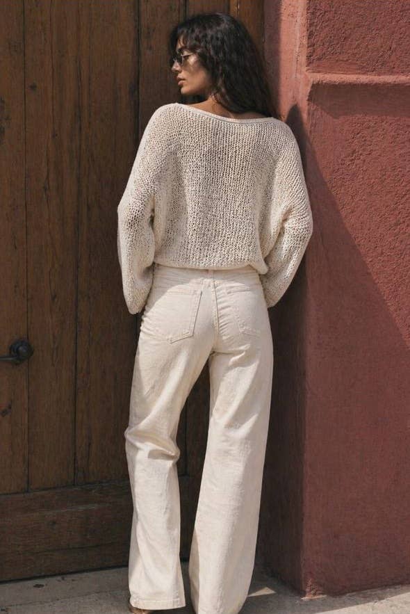 Open Knit Pullover : Cream