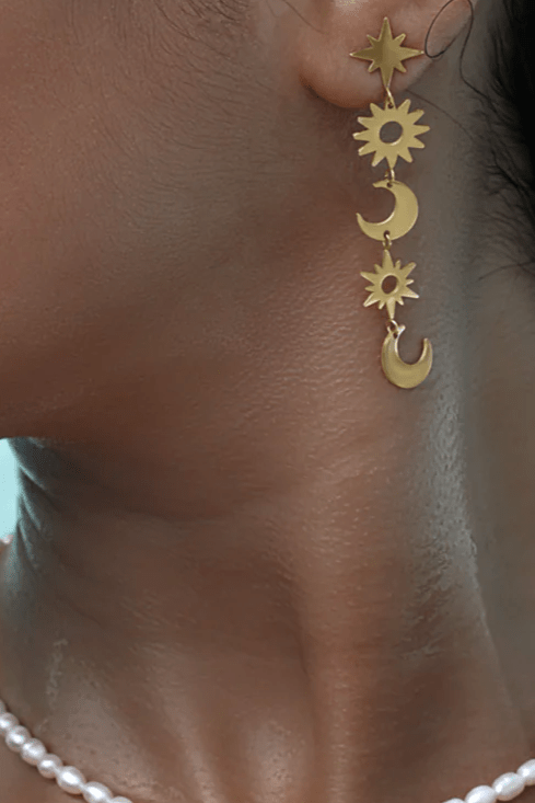 Celestial Sun Moon Stars Earrings - The Daisy Chain