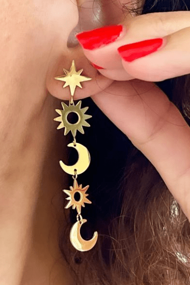 Celestial Sun Moon Stars Earrings - The Daisy Chain