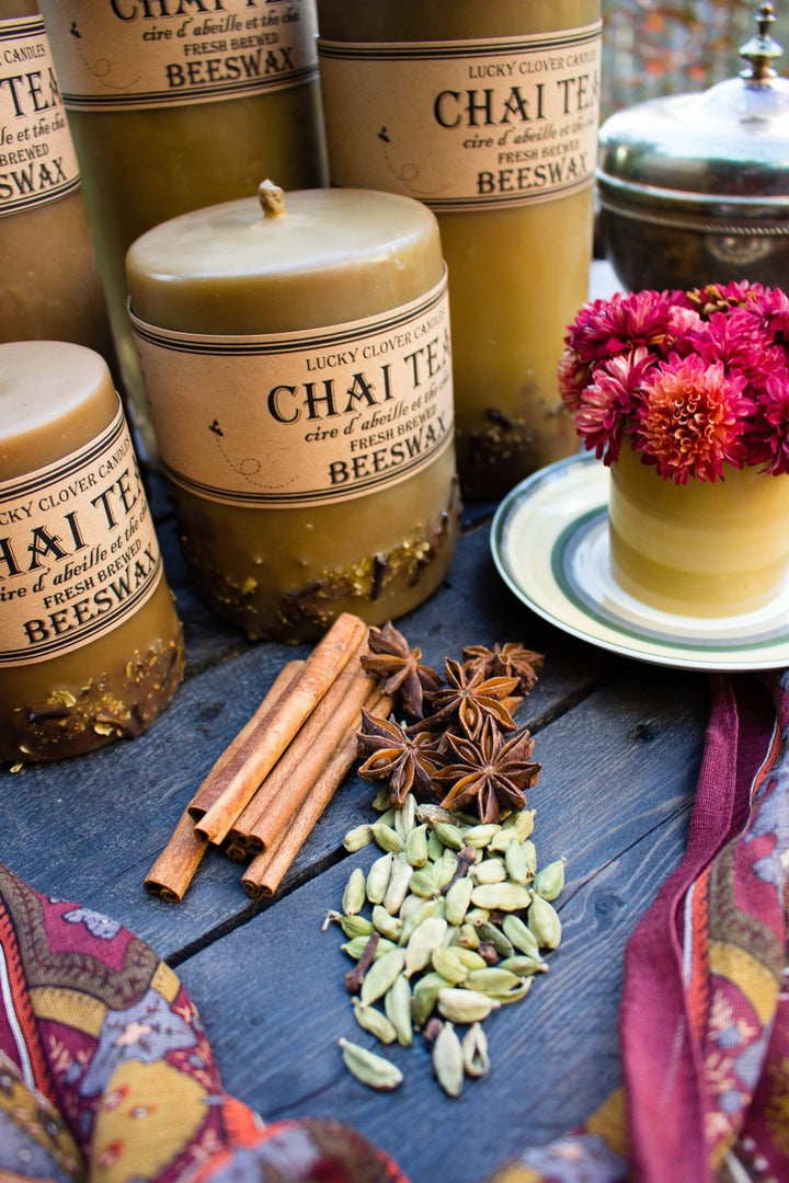 Chai Tea Pillar Candles - 6L - The Daisy Chain