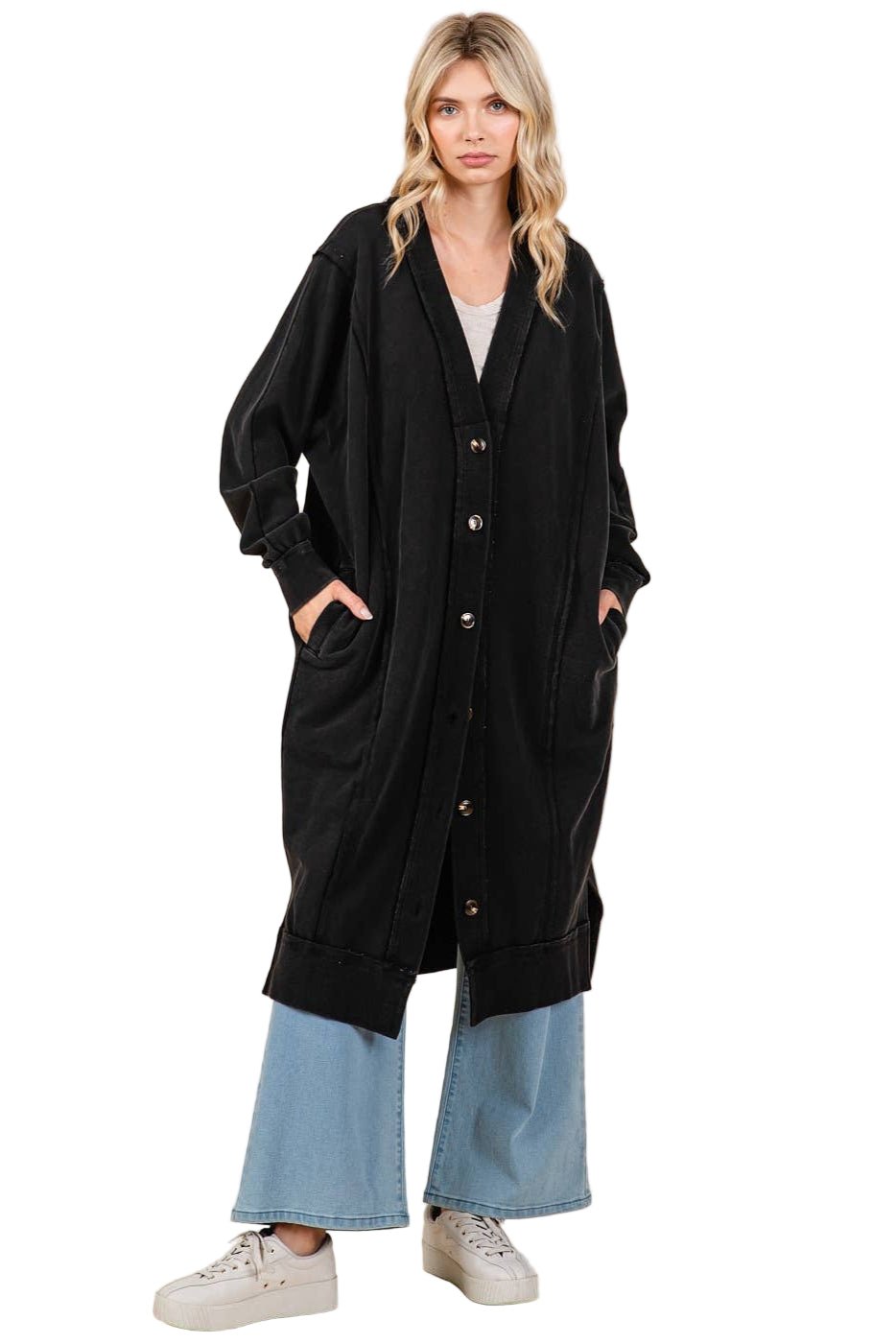 Cocoon Cardigan - Black - The Daisy Chain