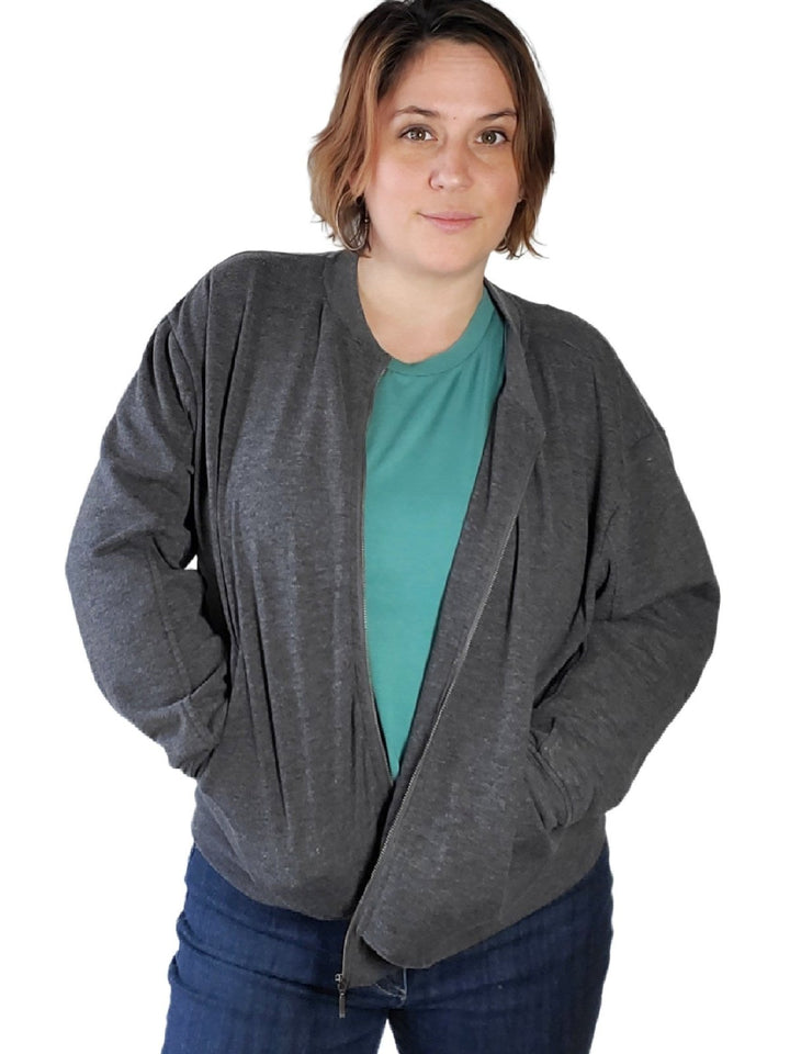 Cotton Bomber - Slate Grey - The Daisy Chain