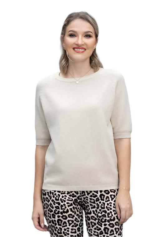 Cozy Sweater Tee - Beige - The Daisy Chain
