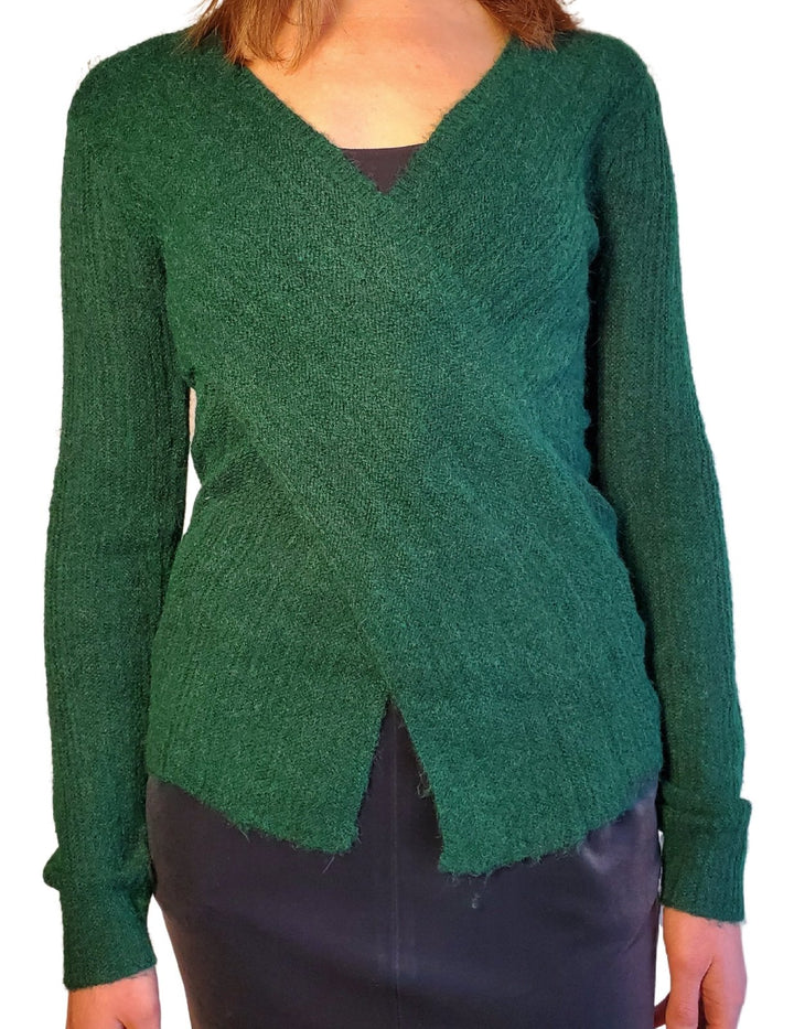 Cross Sweater - Emerald - The Daisy Chain