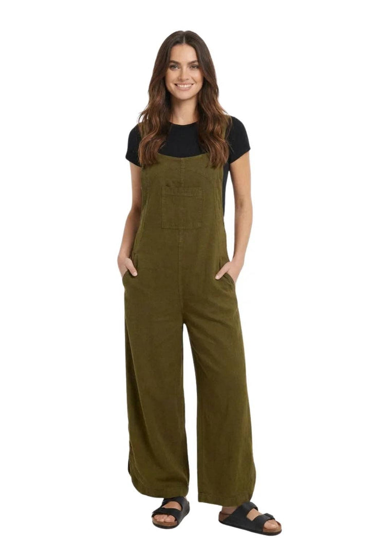 Tatania Cotton Overalls - Olive