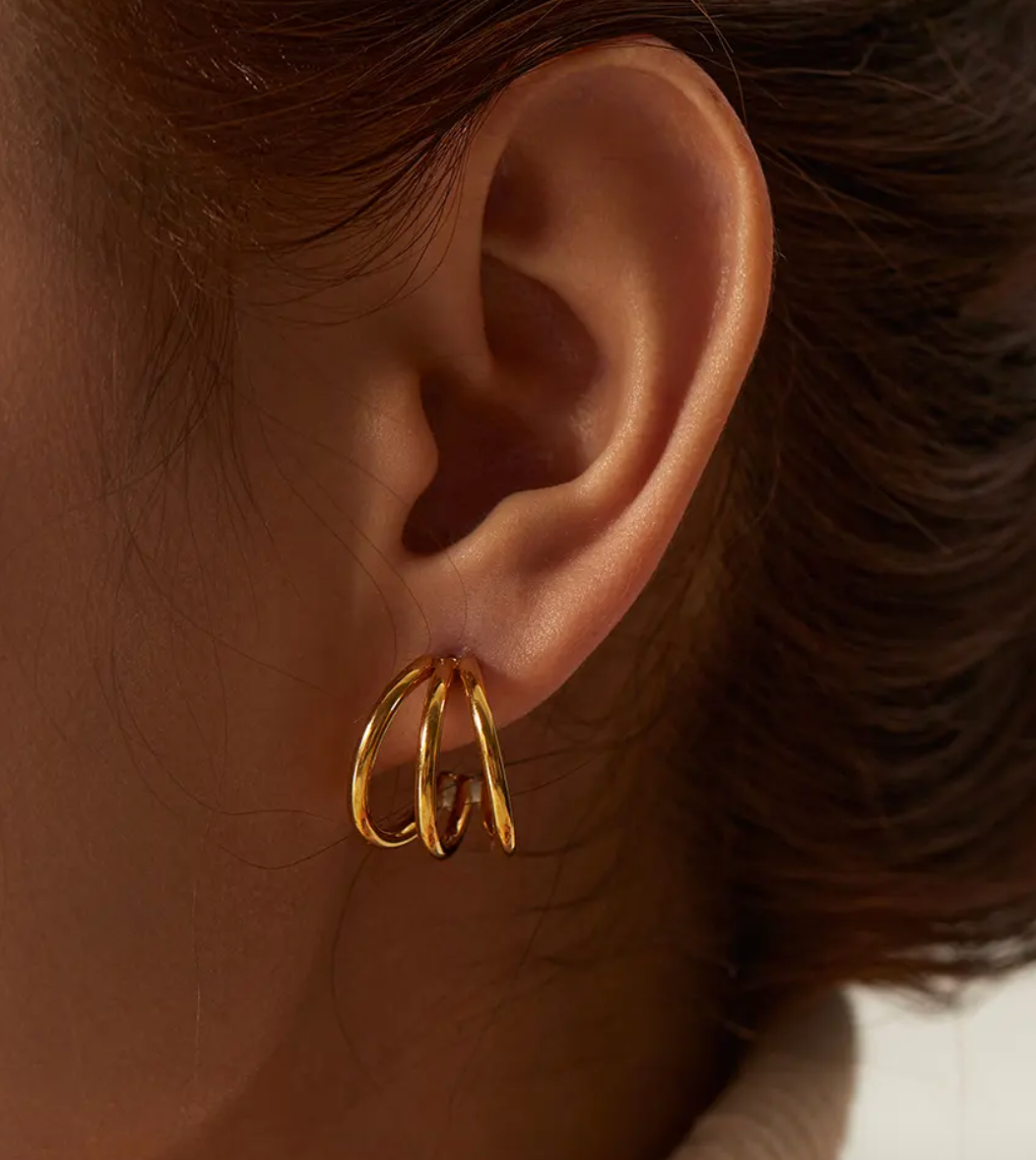 Lidia Triple Tube Hoop Earring