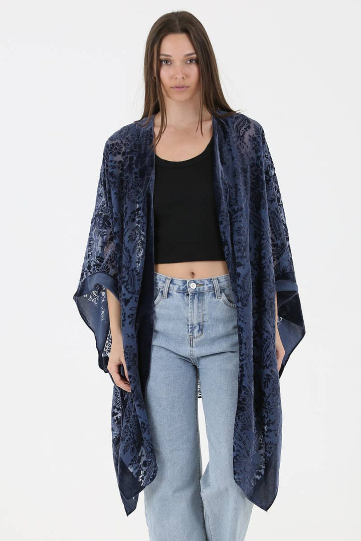 Indigo Velvet Kimono