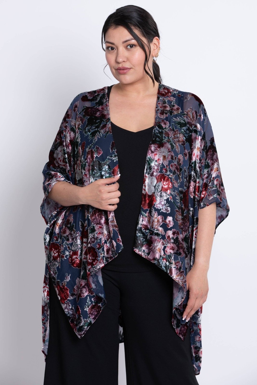 Darcy Kimono - Denim Floral - The Daisy Chain