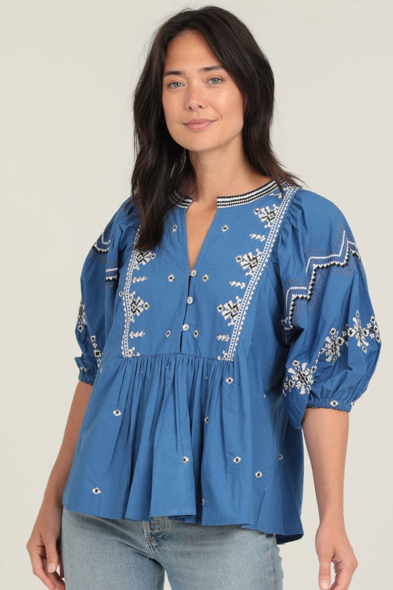 Morocco Blouse- Royal Blue