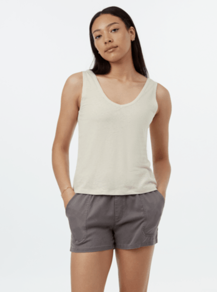 Double V Hemp Tank - Natural - The Daisy Chain
