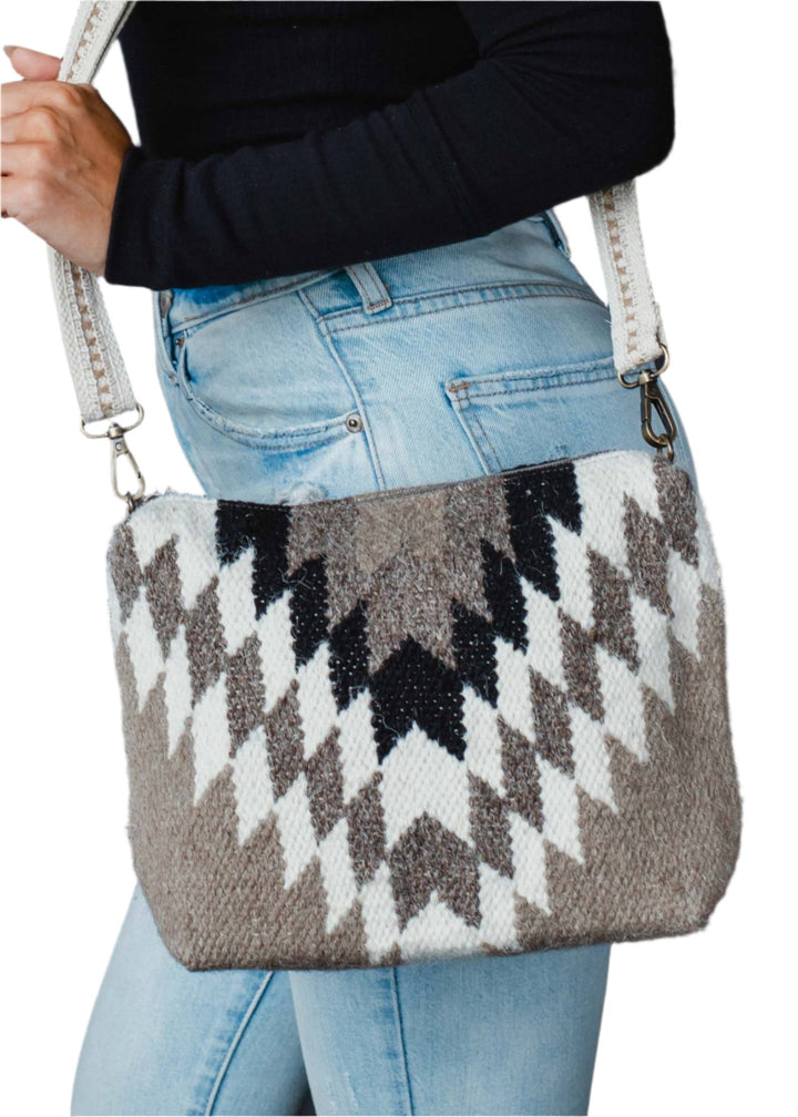 Artisanal Crossbody: Taupe and Cream