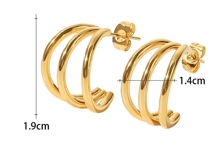 Lidia Triple Tube Hoop Earring