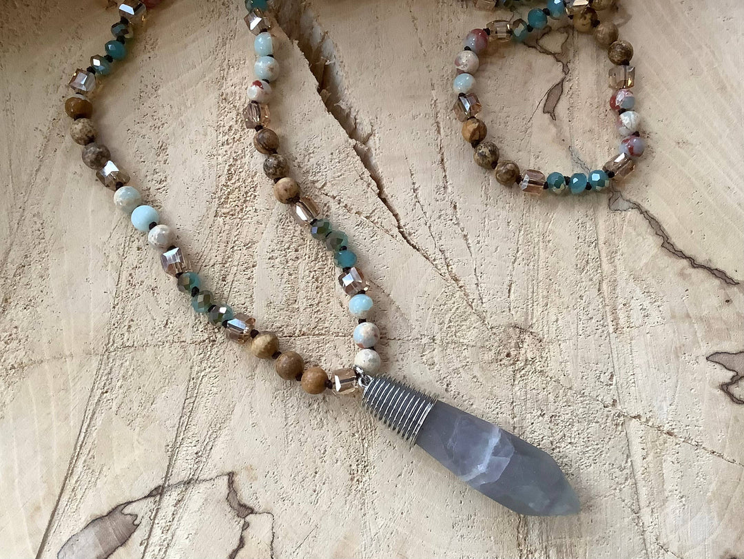 Teal Combo: Jasper necklace