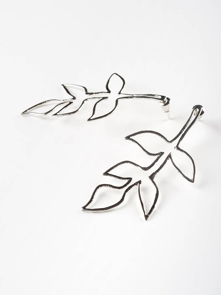 Fauna Wire Earrings - Silver - The Daisy Chain