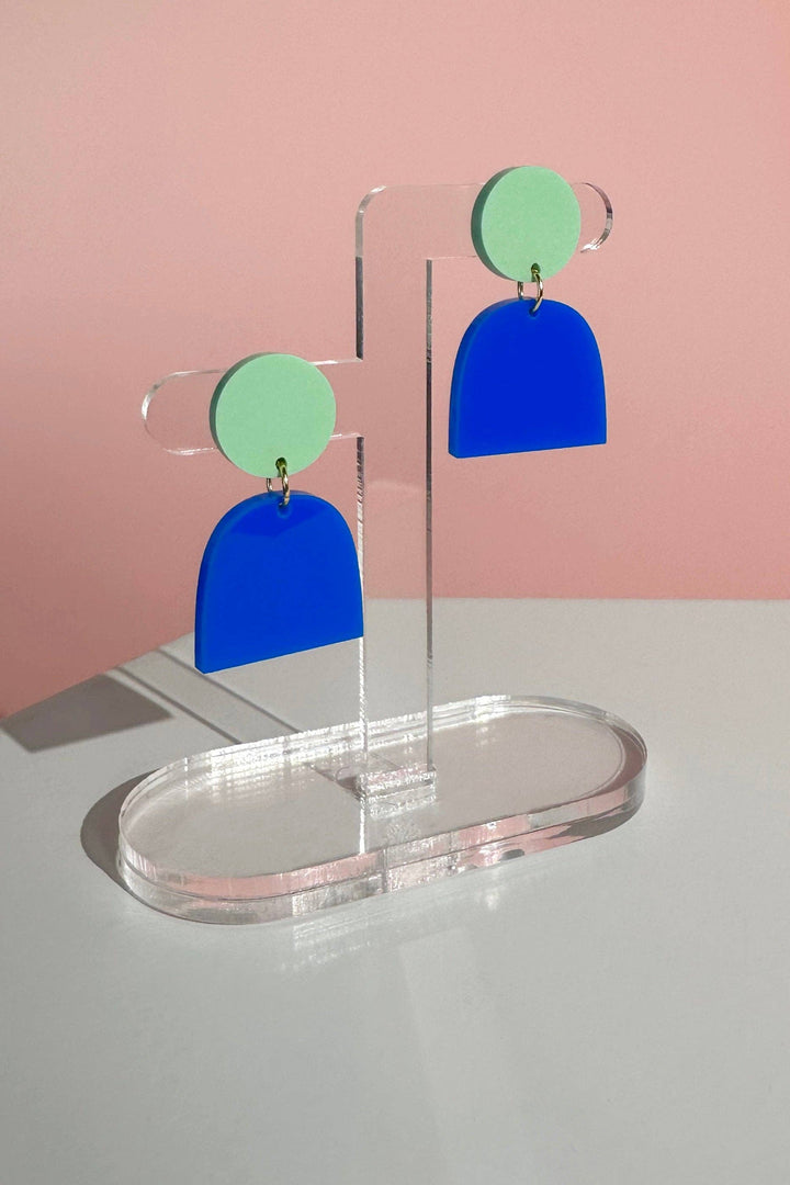 Lad Earrings: Mint & Cobalt