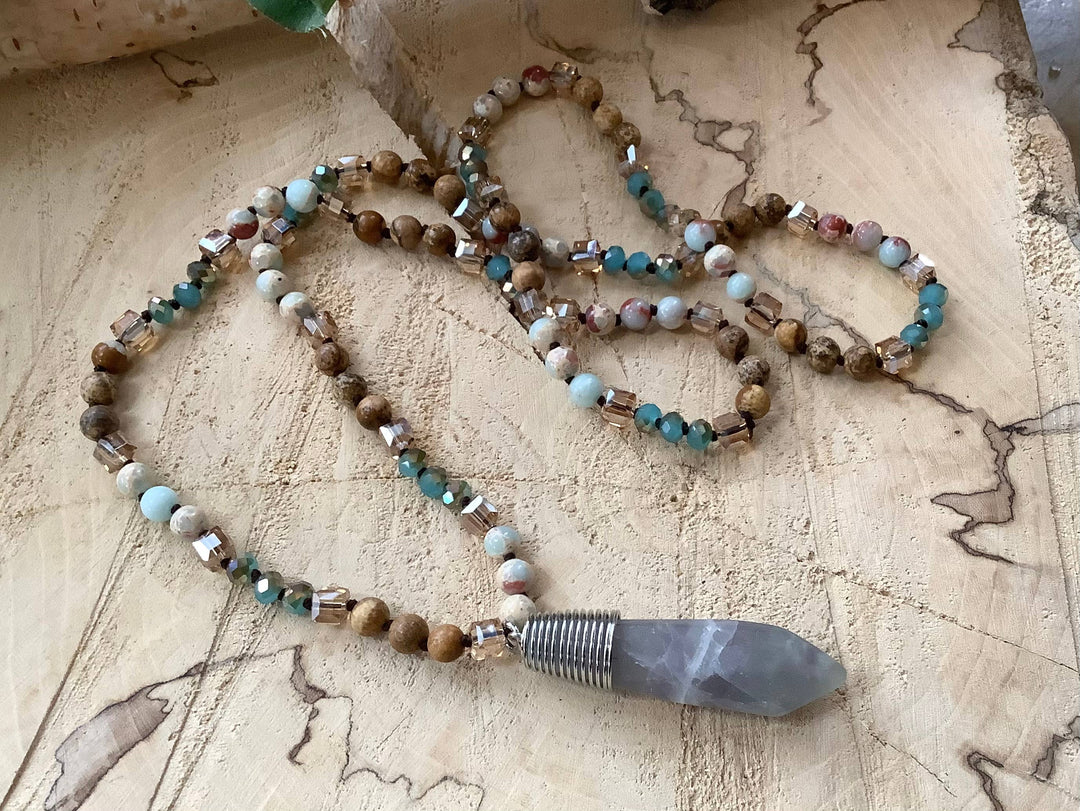 Teal Combo: Jasper necklace