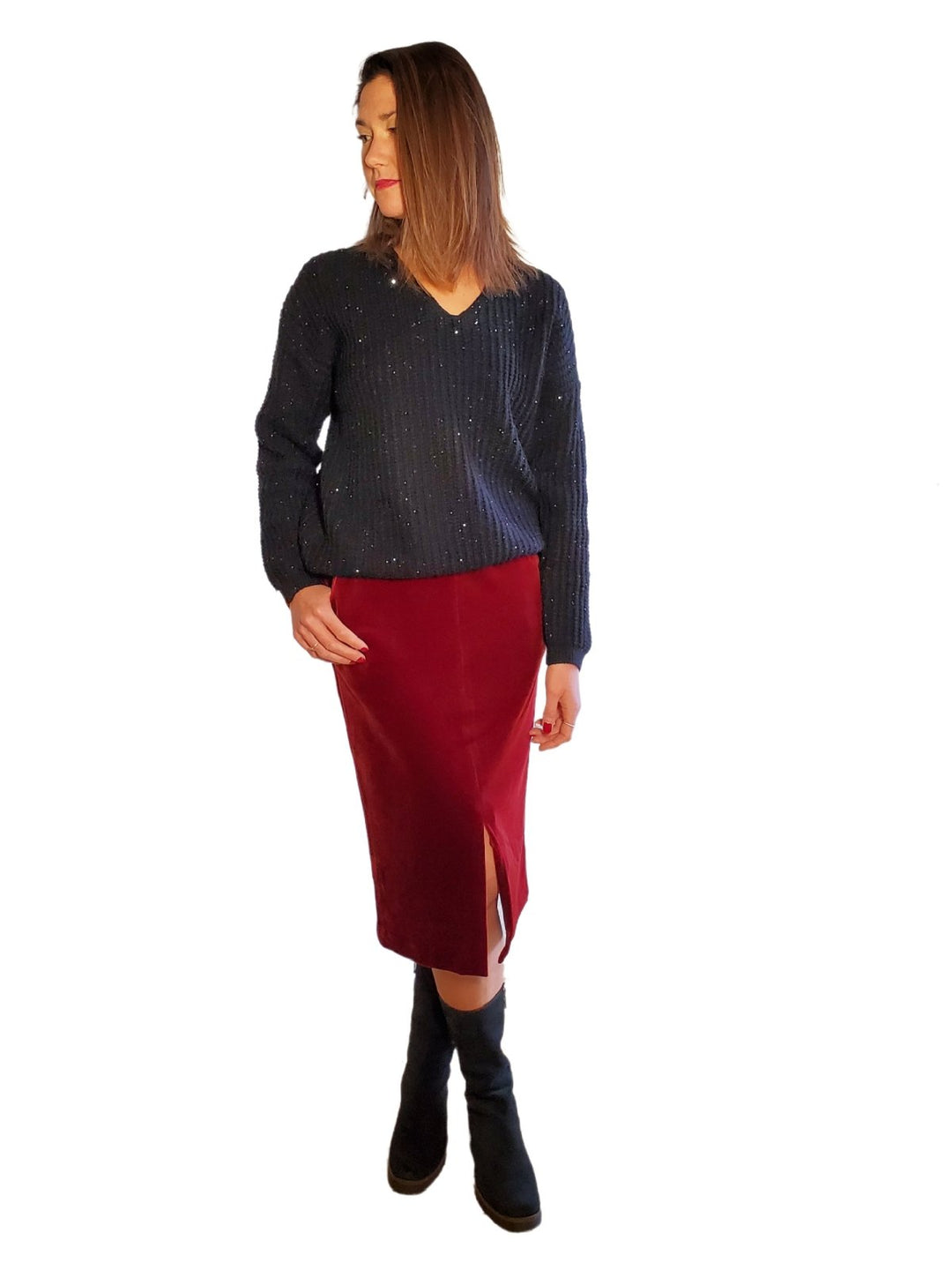 Festive Skirt - Wine - The Daisy Chain