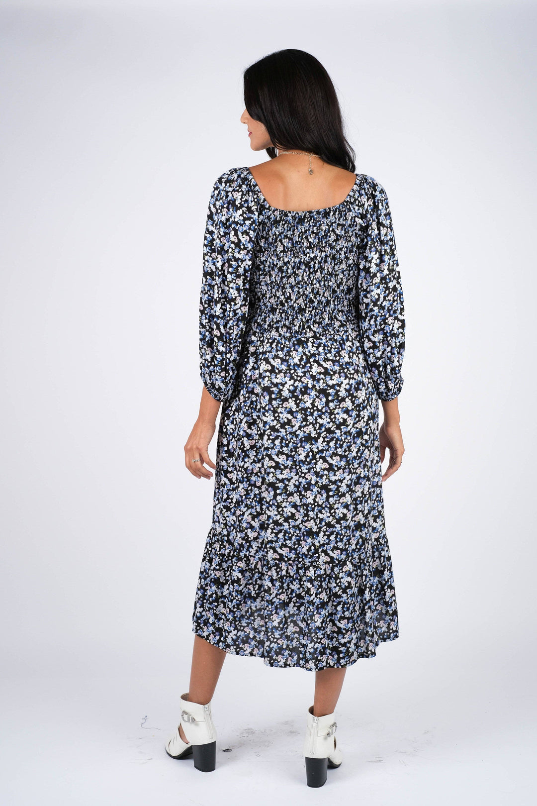 Floral Midi with Pockets and Slide Slits