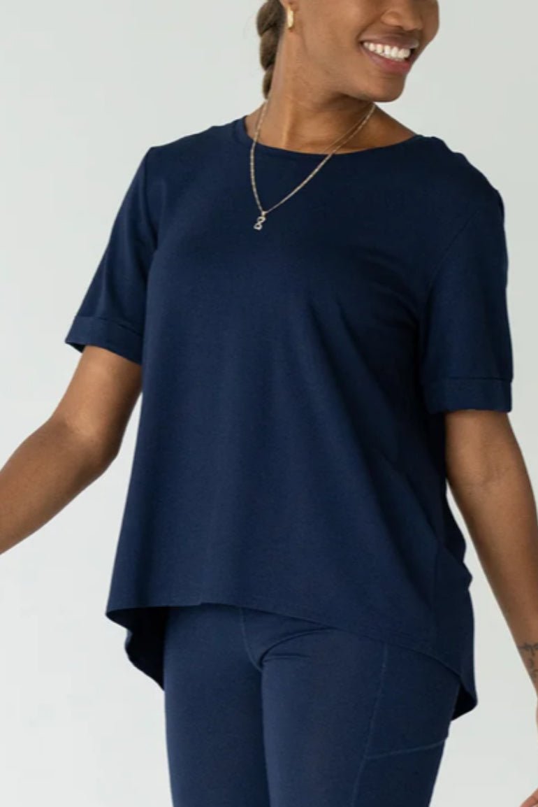 Folded Cuff Tee - Ink - The Daisy Chain
