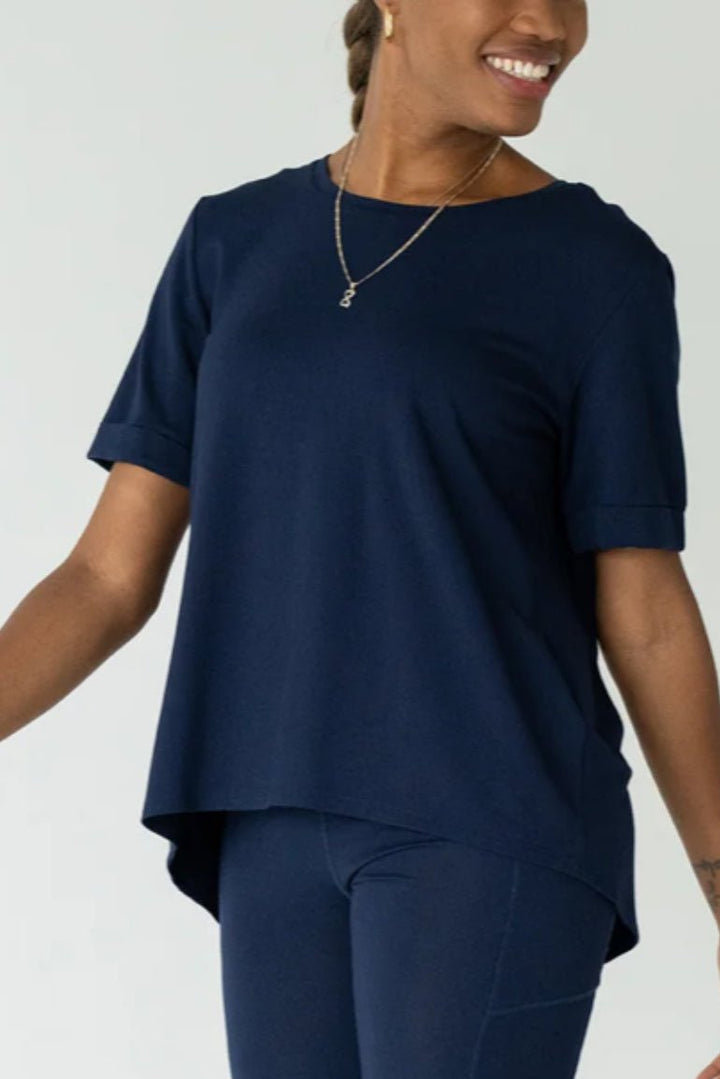 Folded Cuff Tee - Ink - The Daisy Chain