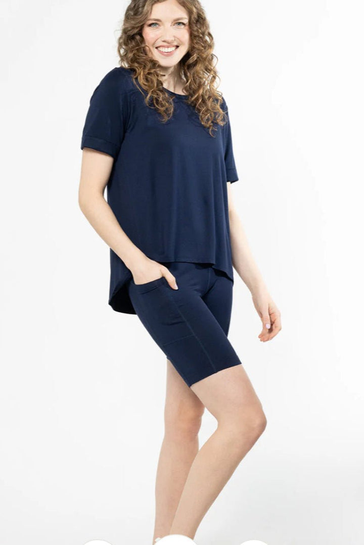 Folded Cuff Tee - Ink - The Daisy Chain