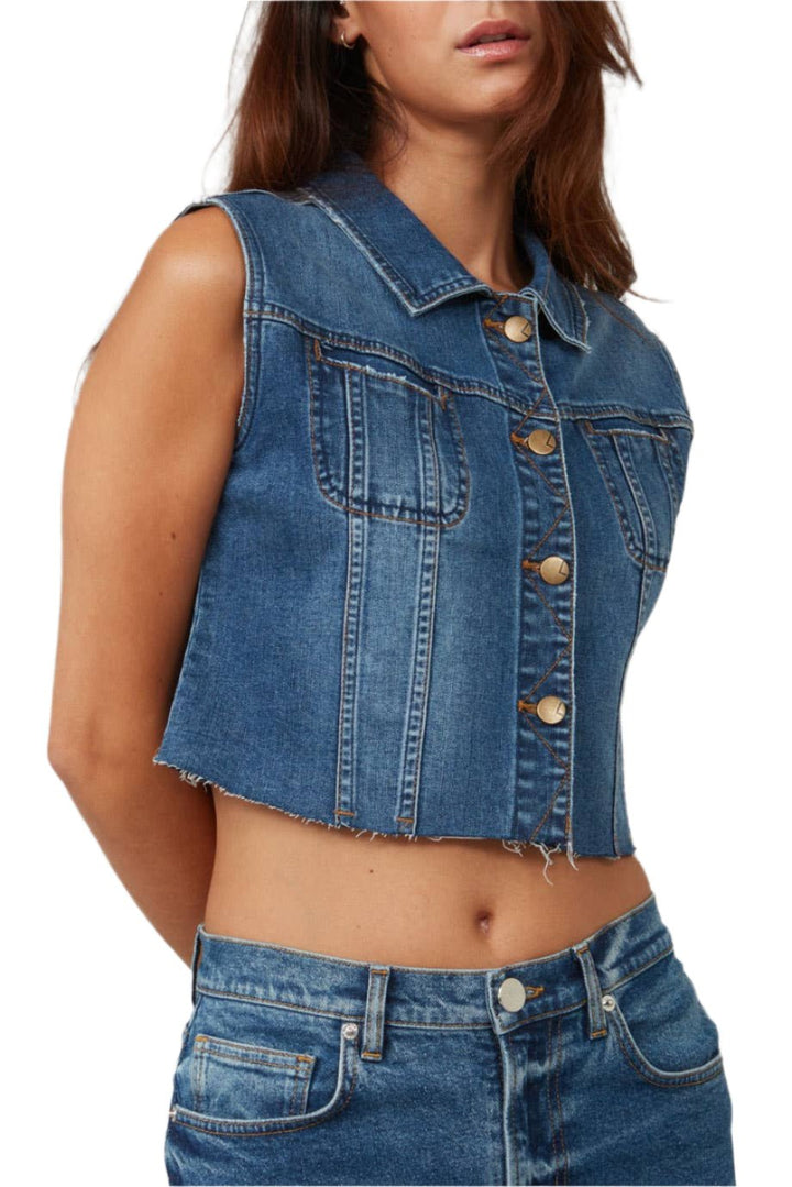 Gabby Crop Vest: Dark Sky - The Daisy Chain
