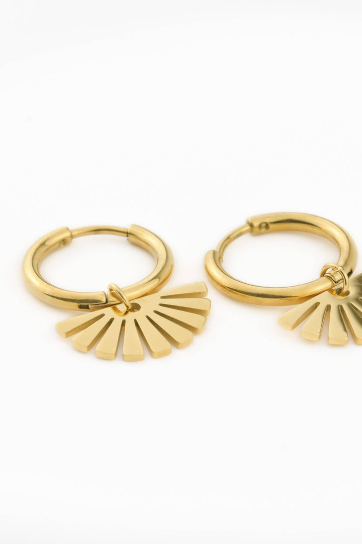 Gold Charm Hoops - Fan Hoops - The Daisy Chain