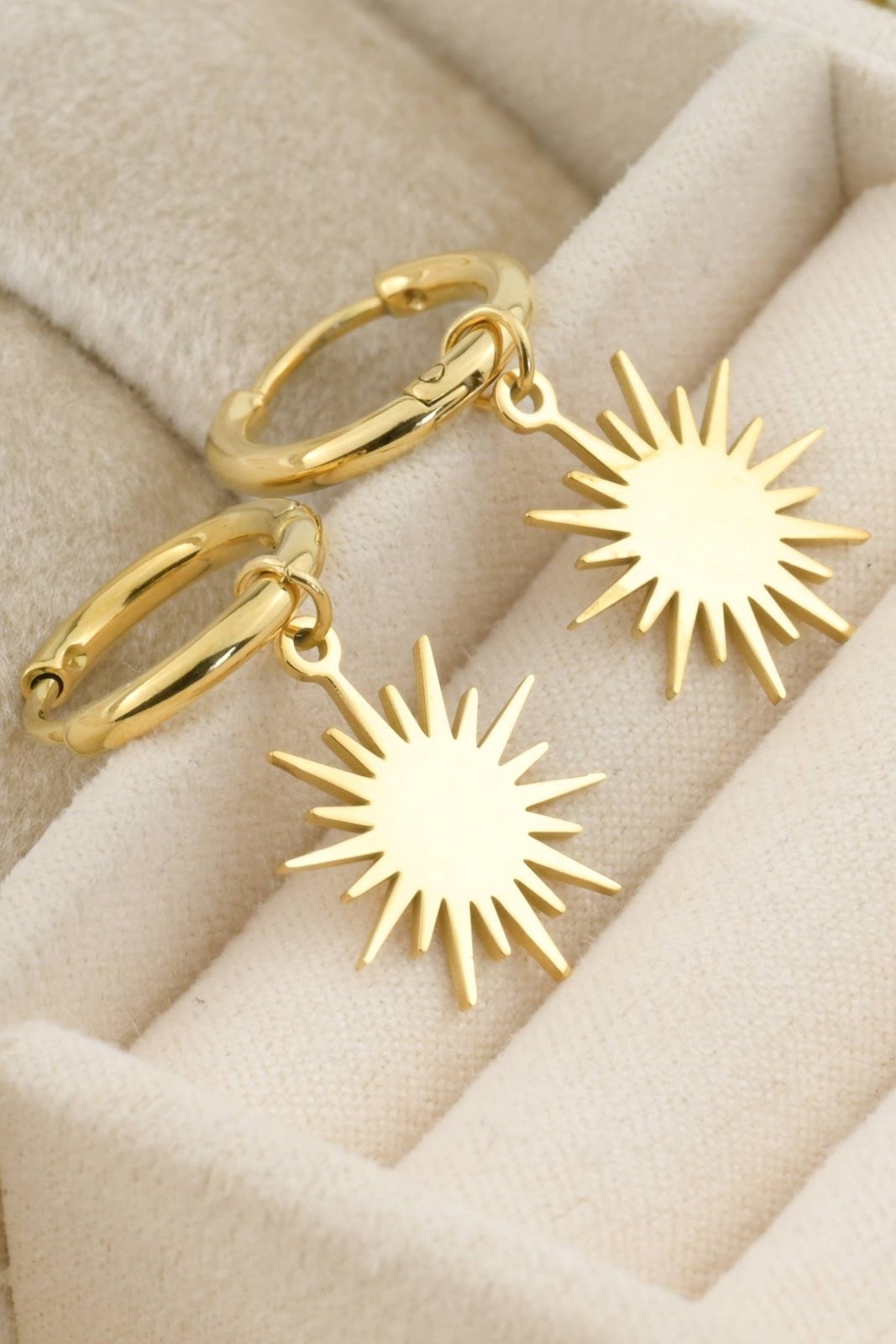 Gold Charm Hoops - Star - The Daisy Chain