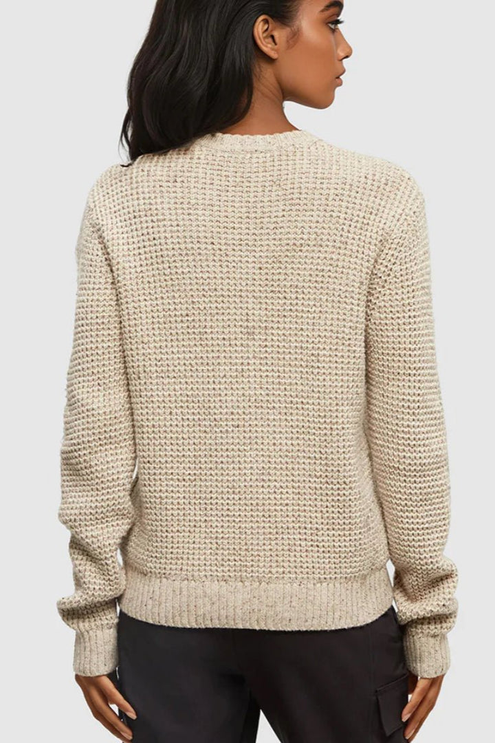 Highline Nep Crew Sweater - Warm Oak - The Daisy Chain