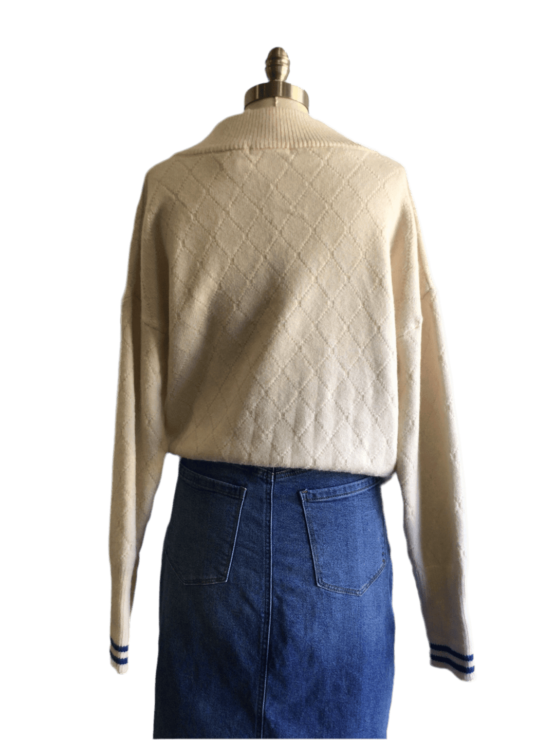 Knitted Varsity V - Neck Sweater - The Daisy Chain
