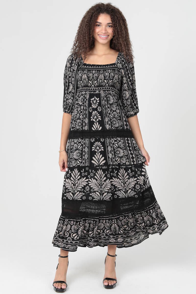 Lace Geometric Dress - The Daisy Chain