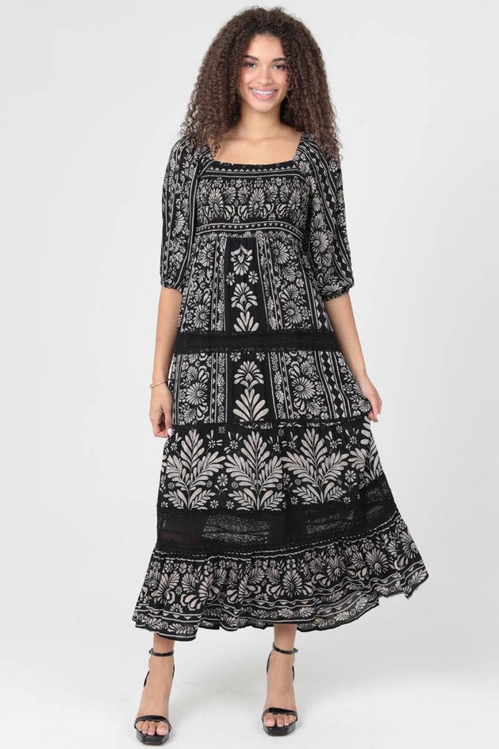 Lace Geometric Dress - The Daisy Chain