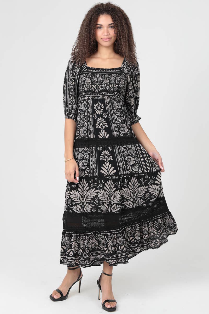 Lace Geometric Dress - The Daisy Chain